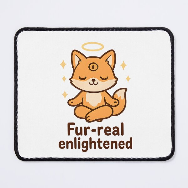 Item preview, Kawaii Fox with Halo and Sparkles – Meditating Cute Fox “Fur-real Enlightened” designed and sold by OsasChild.