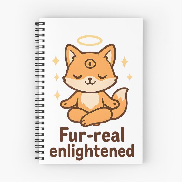 Item preview, Kawaii Fox with Halo and Sparkles – Meditating Cute Fox “Fur-real Enlightened” designed and sold by OsasChild.
