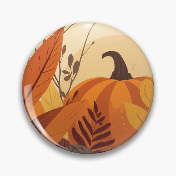 Item preview, Minimal Autumn Pumpkin with Leaves and Flowers designed and sold by ArtBySylvia.