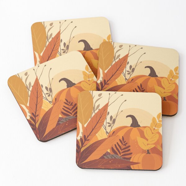Item preview, Minimal Autumn Pumpkin with Leaves and Flowers designed and sold by ArtBySylvia.