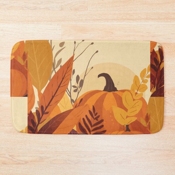 Item preview, Minimal Autumn Pumpkin with Leaves and Flowers designed and sold by ArtBySylvia.