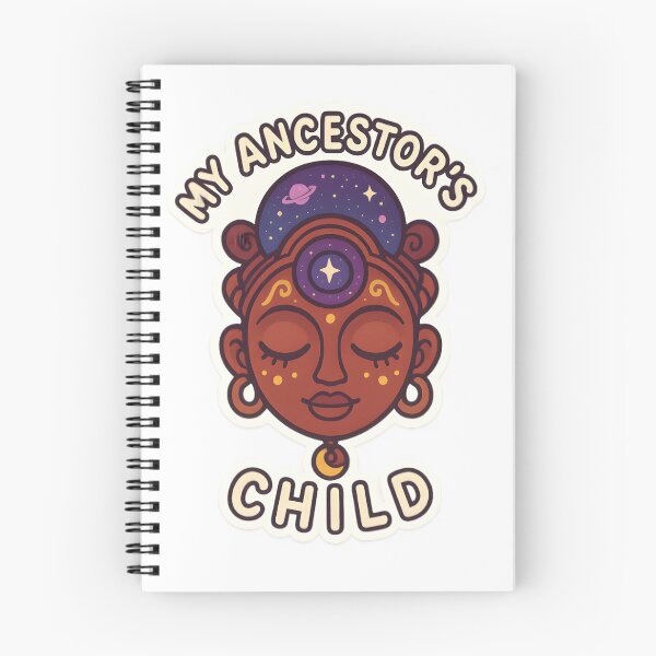 Item preview, Celestial African Mask Art – Divine Female Face with Cosmic Patterns – My Ancestor’s Child designed and sold by OsasChild.