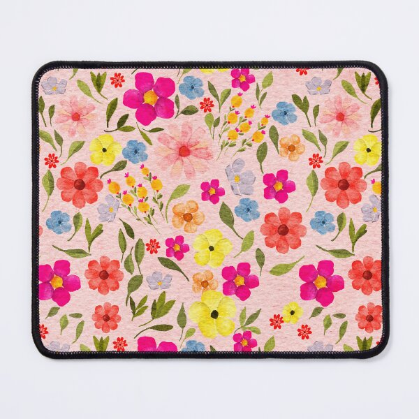 Item preview, Copy of Bright floral Illustrated Watercolour Pattern with a Pink Background designed and sold by Monie Illustrates.