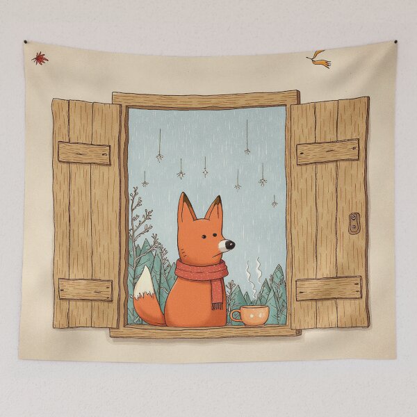 Item preview, Fox and a Cup of Warmth designed and sold by Whimsical Hug.