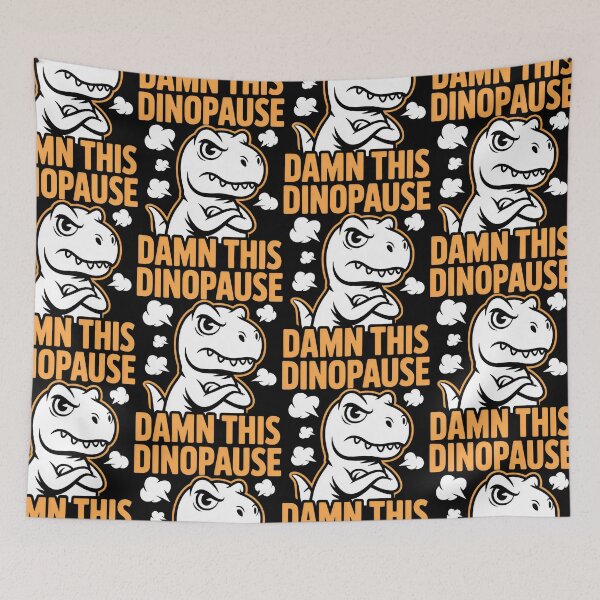 Item preview, Frustrated Dino Figure with Orange Accents and Humor designed and sold by SplashTastic.
