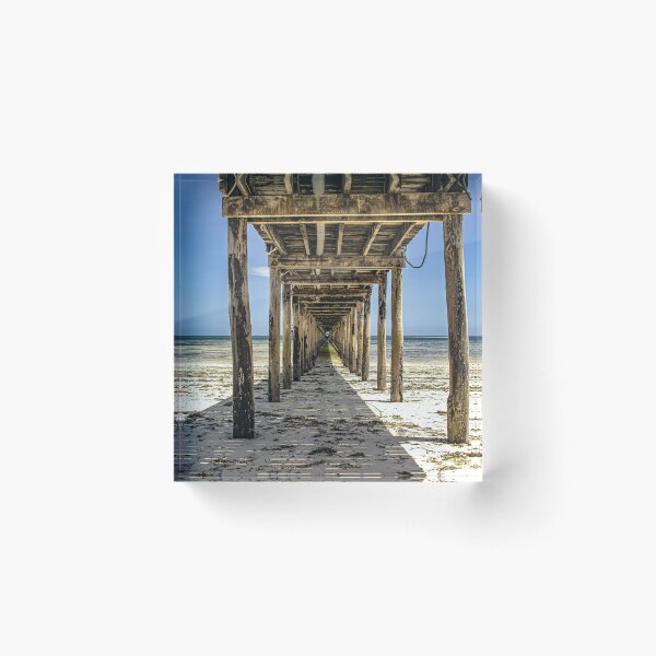 Item preview, Wooden pier Zanzibar Tanzania tropical beach photography designed and sold by Amanda's Factory.