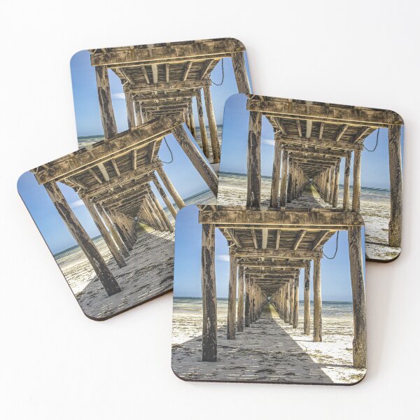Item preview, Wooden pier Zanzibar Tanzania tropical beach photography designed and sold by Amanda's Factory.