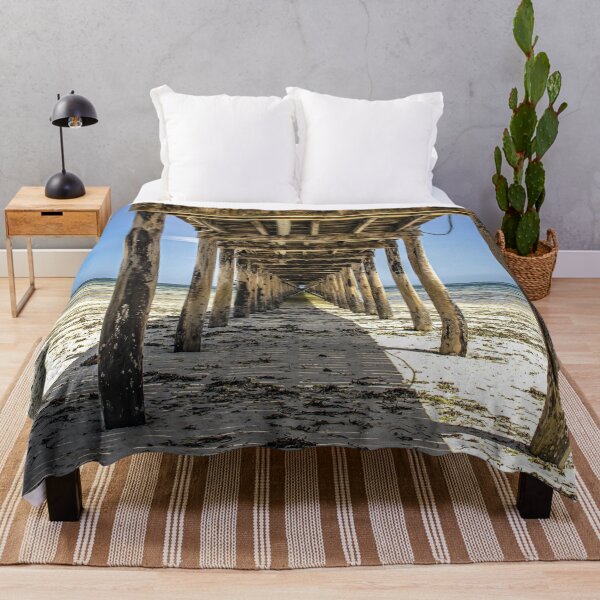 Item preview, Wooden pier Zanzibar Tanzania tropical beach photography designed and sold by Amanda's Factory.