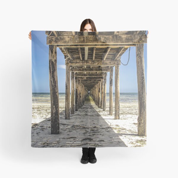 Item preview, Wooden pier Zanzibar Tanzania tropical beach photography designed and sold by Amanda's Factory.