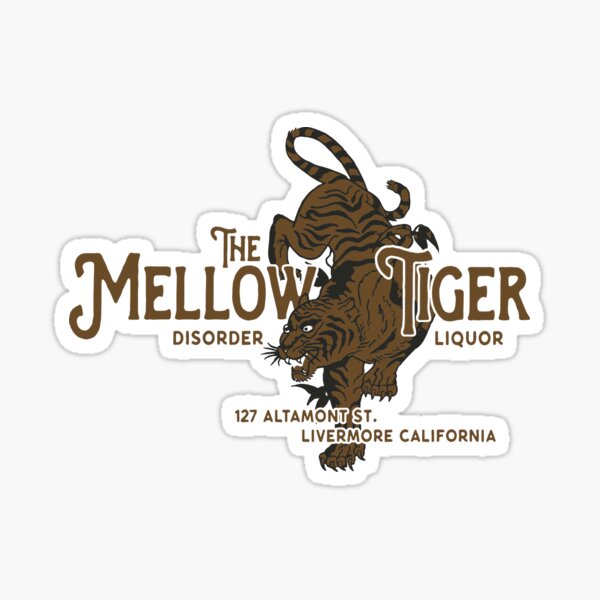 The Mellow Tiger Bar Sticker