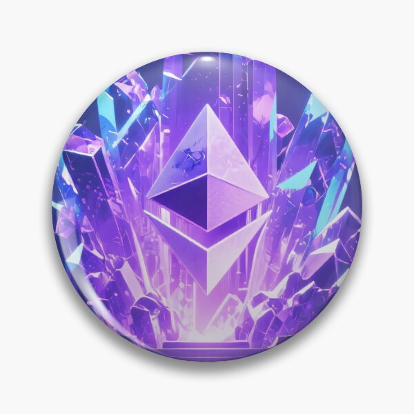 Item preview, Glowing Ethereum crystal digital artwork with futuristic neon cyber background in fantasy blockchain inspired illustration designed and sold by Mimoshi ⭐⭐⭐⭐⭐.