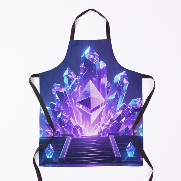 Item preview, Glowing Ethereum crystal digital artwork with futuristic neon cyber background in fantasy blockchain inspired illustration designed and sold by Mimoshi ⭐⭐⭐⭐⭐.