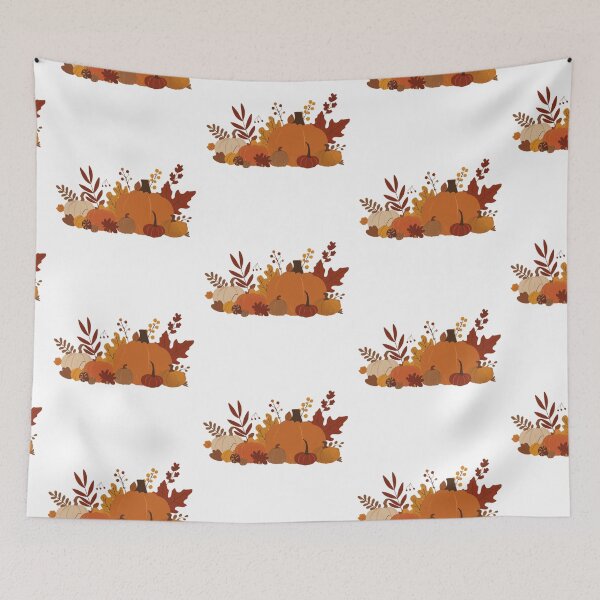 Item preview, Modern Fall Vibes – Pumpkin & Leaves Illustration designed and sold by ArtBySylvia.