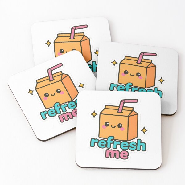 Item preview, Kawaii Juice Box Sticker – Cute “Refresh Me” Design designed and sold by OsasChild.