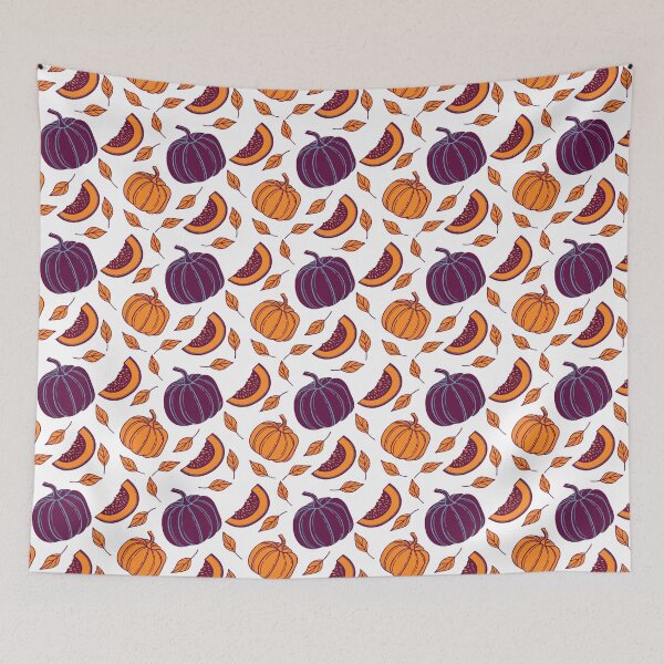 Item preview, A cute pattern of pumpkins and leaves in autumn designed and sold by Merrylands Artshop.