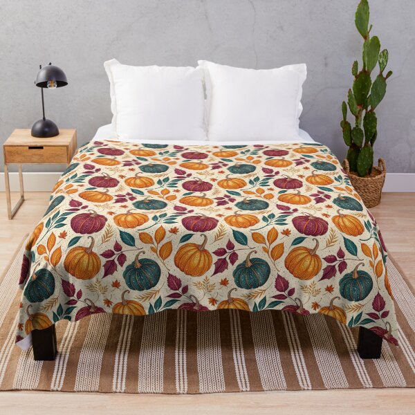 Item preview, A dreamy and whimsical pattern of pumpkins and leaves in fall designed and sold by Merrylands Artshop.