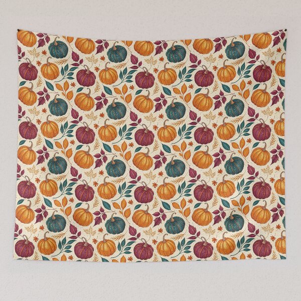Item preview, A dreamy and whimsical pattern of pumpkins and leaves in fall designed and sold by Merrylands Artshop.