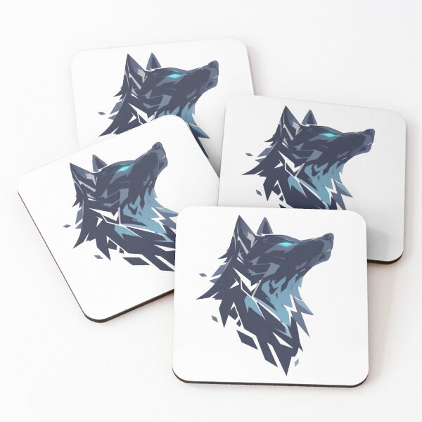 Item preview, Geometric Wolf Head – Blue and Black Abstract Wolf designed and sold by Dyan4.