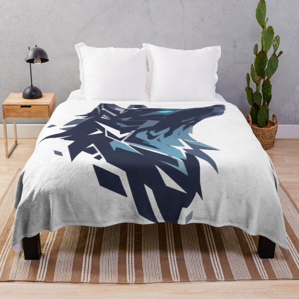 Item preview, Geometric Wolf Head – Blue and Black Abstract Wolf designed and sold by Dyan4.