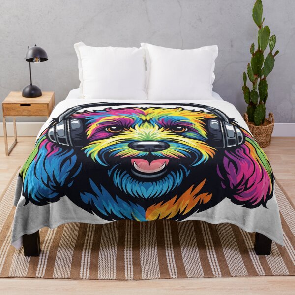Item preview, Vibrant Cavoodle Music Lover - Colorful Dog Art - Dog With Headphone designed and sold by UniqueXee.