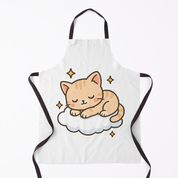 Item preview, Kawaii Kitten Sleeping on a Cloud with Sparkles – Chibi Cat Dream  designed and sold by OsasChild.