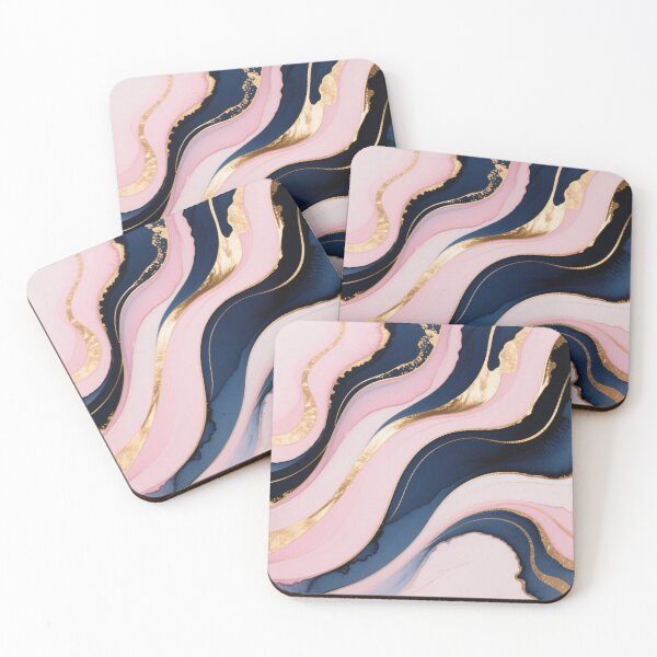 Item preview, Elegant abstract digital artwork with pink navy and gold flowing marble texture in modern luxury fluid style designed and sold by Mimoshi ⭐⭐⭐⭐⭐.