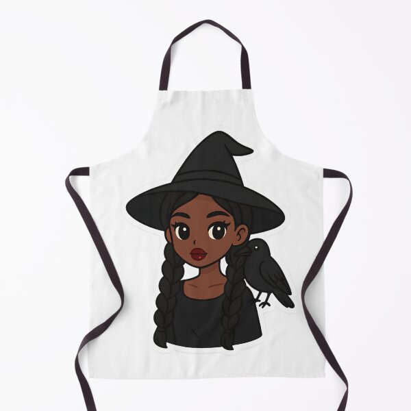 Item preview, Kawaii Chibi Black Anime Witch with Braids and Crow – Cute Spooky Aesthetic designed and sold by OsasChild.