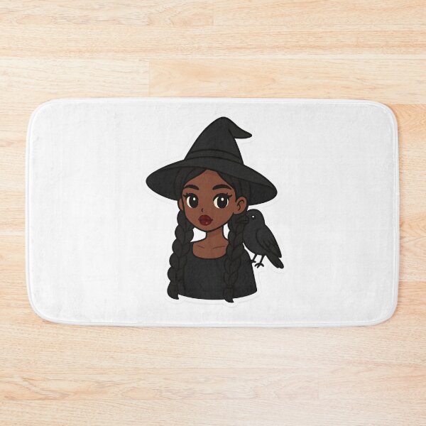 Item preview, Kawaii Chibi Black Anime Witch with Braids and Crow – Cute Spooky Aesthetic designed and sold by OsasChild.