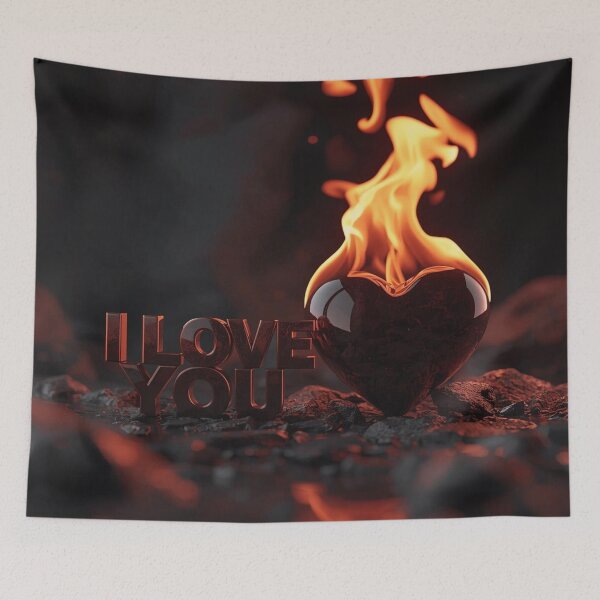 Item preview, Burning Heart Love Design – Passionate Romantic Art designed and sold by VISTRAS.