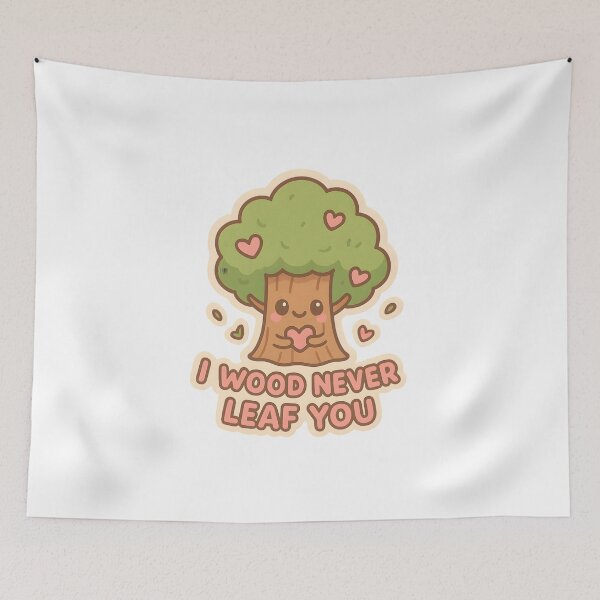 Item preview, Kawaii Tree – “I Wood Never Leaf You” Pun Design designed and sold by OsasChild.