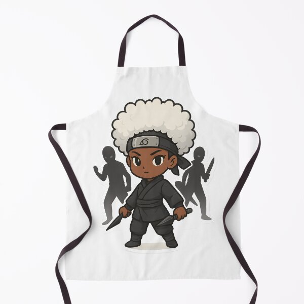 Item preview, Kawaii Black Anime Girl Ninja with White Afro – Kunai & Shadow Figures designed and sold by OsasChild.