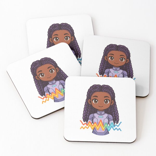 Item preview, Futuristic Black Anime Girl with Purple Braids – Cyberpunk Aesthetic Art designed and sold by OsasChild.