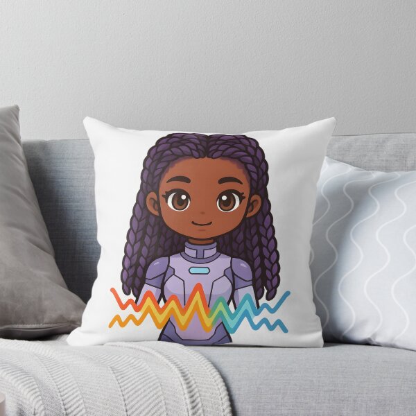 Item preview, Futuristic Black Anime Girl with Purple Braids – Cyberpunk Aesthetic Art designed and sold by OsasChild.