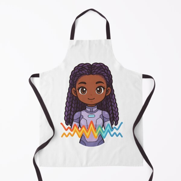 Item preview, Futuristic Black Anime Girl with Purple Braids – Cyberpunk Aesthetic Art designed and sold by OsasChild.
