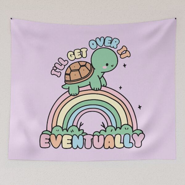 Item preview, I'll get over it eventually Cute Turtle Over the Rainbow  designed and sold by BrownHorse90s.
