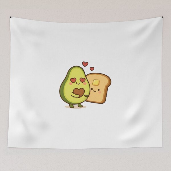 Item preview, Kawaii Avocado & Toast Love – Cute Heart Eyes Avocado with Buttered Toast Design designed and sold by OsasChild.