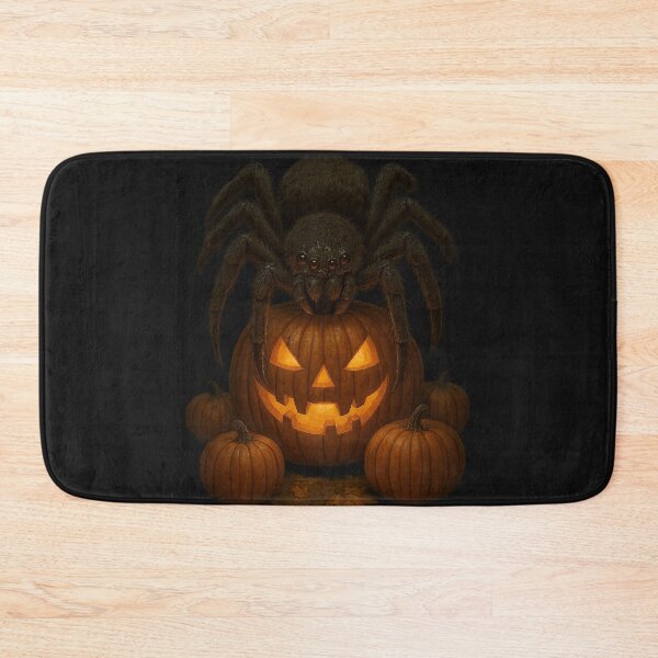 Item preview, Halloween Spider on Glowing Pumpkin – Creepy Cute Fall Art designed and sold by TrendTribeTP.