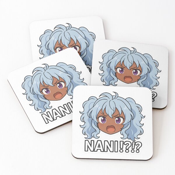 Item preview, Kawaii Anime Girl with Blue Hair Yelling “NANI!?!” | Expressive Chibi Illustration designed and sold by OsasChild.