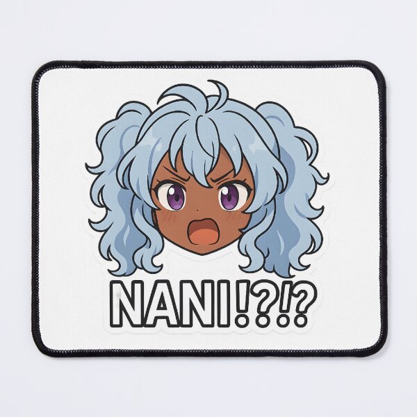 Item preview, Kawaii Anime Girl with Blue Hair Yelling “NANI!?!” | Expressive Chibi Illustration designed and sold by OsasChild.