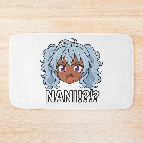 Item preview, Kawaii Anime Girl with Blue Hair Yelling “NANI!?!” | Expressive Chibi Illustration designed and sold by OsasChild.