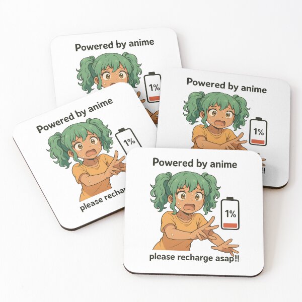 Item preview, Kawaii Anime Girl Panicking | Battery 1% | “Powered by Anime, Please Recharge ASAP” designed and sold by OsasChild.