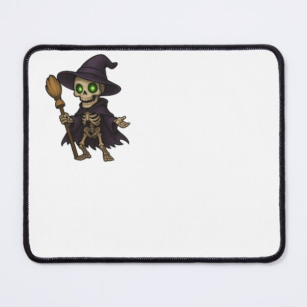 Item preview, Skeleton Witch with Broom – Cute Spooky Halloween Cartoon designed and sold by Everyday Motif.