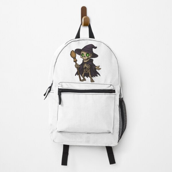 Item preview, Skeleton Witch with Broom – Cute Spooky Halloween Cartoon designed and sold by Everyday Motif.