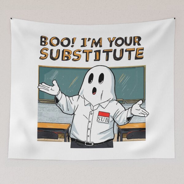 Item preview, Boo I’m Your Substitute Funny Ghost Teacher Halloween Pun designed and sold by jelonkaa.