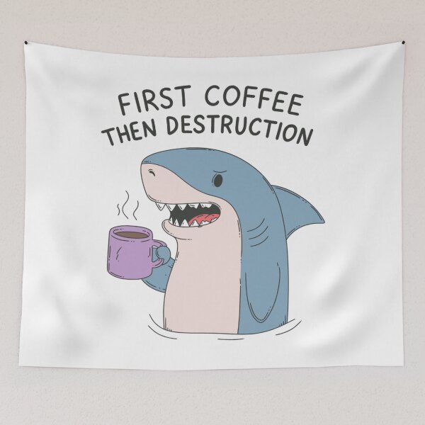 Aperçu de l'œuvre D'abord le café, puis Destruction Shark créée et vendue par Chetonnell.