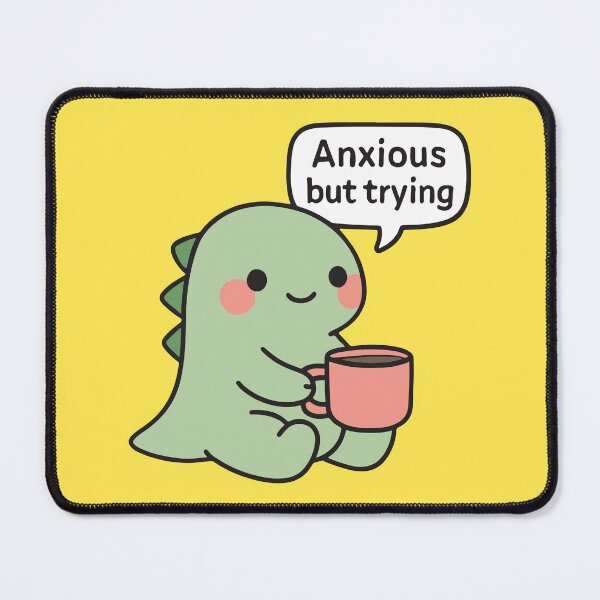 Item preview, Cute Dinosaur Anxious But Trying designed and sold by BrownHorse90s.