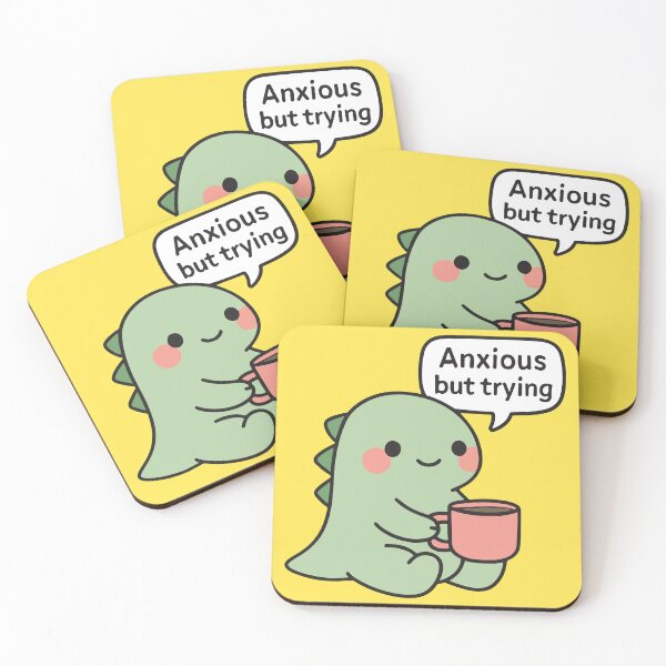 Item preview, Cute Dinosaur Anxious But Trying  designed and sold by BrownHorse90s.