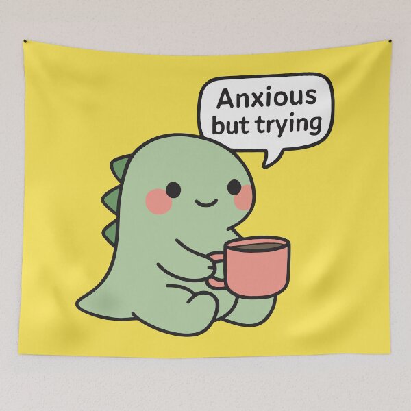 Item preview, Cute Dinosaur Anxious But Trying  designed and sold by BrownHorse90s.