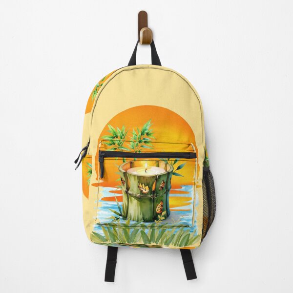Item preview, Bamboo Candle at Sunset | Zen Botanical Illustration designed and sold by Plantinum.