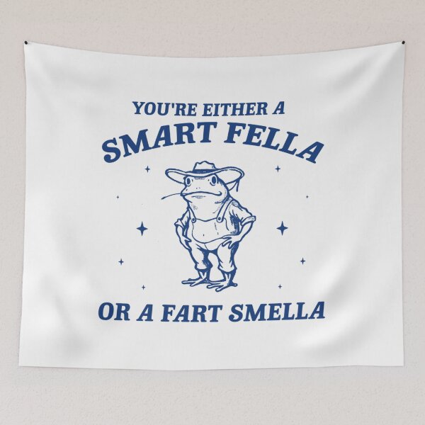 Item preview, Are You A Smart Fella Or Fart Smella Vintage Style Shirt Retro Cartoon  Meme  Cowboy Frog Silly designed and sold by Princeednar.